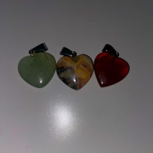 3 crystal heart necklace charms